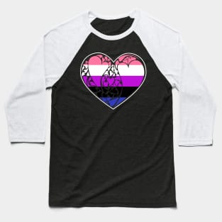 Genderfluid Flag LGBT+ Heart Baseball T-Shirt